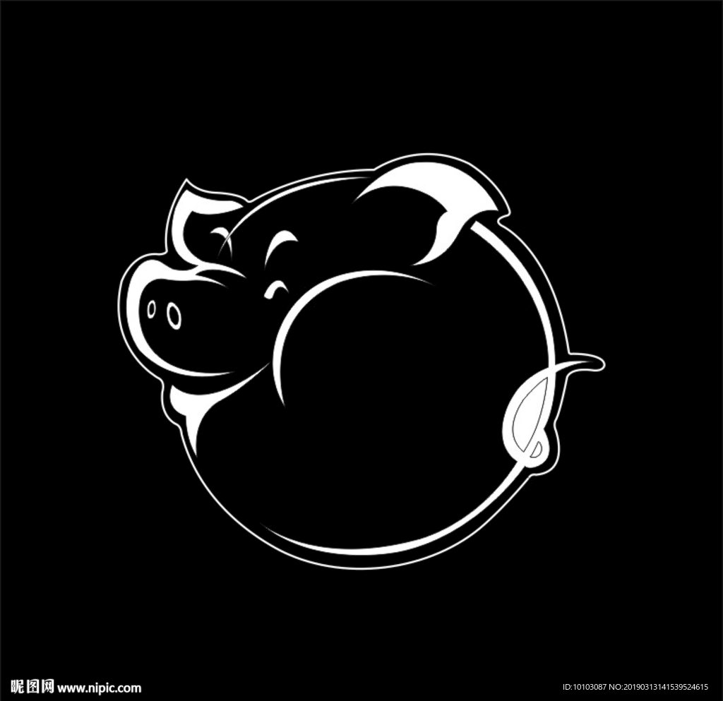 矢量卡通猪