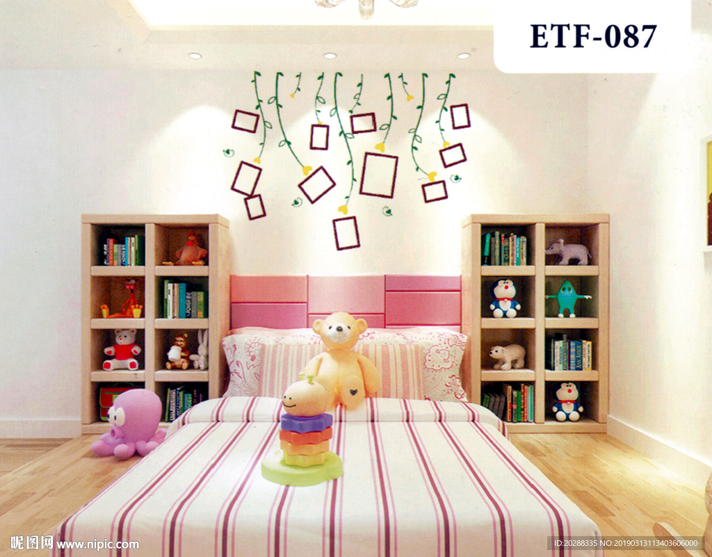 相片床头背景墙