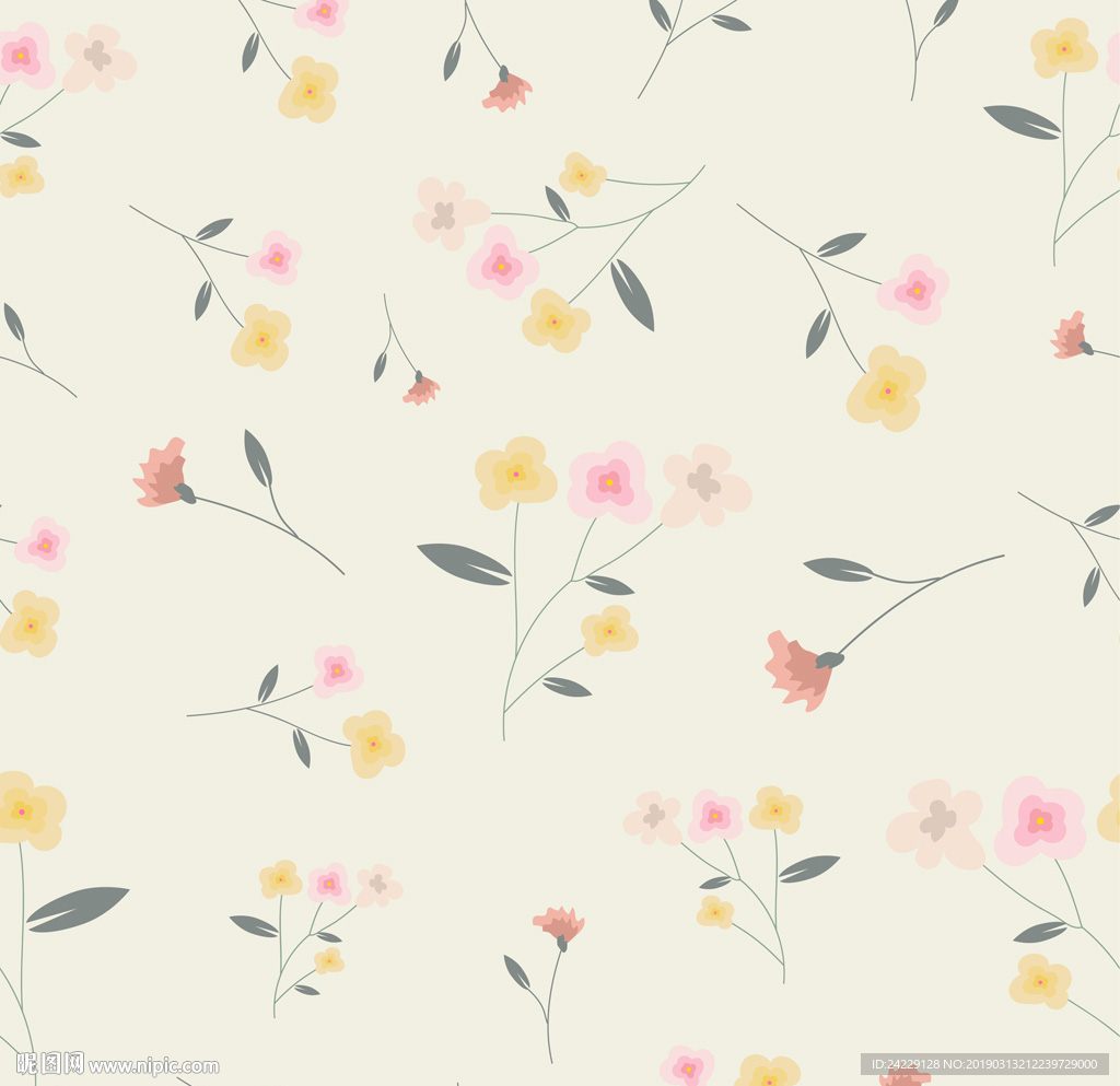 优雅鲜花无缝印花图案
