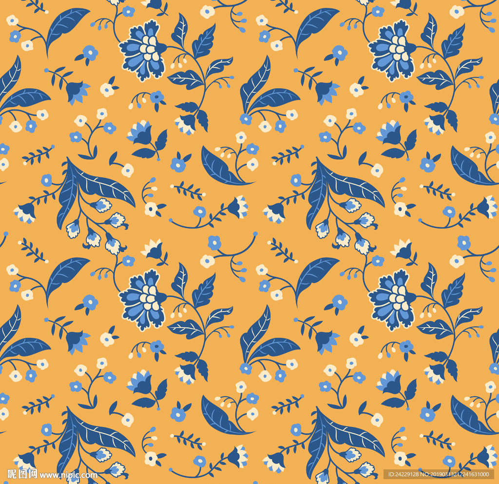 鲜花无缝印花图案