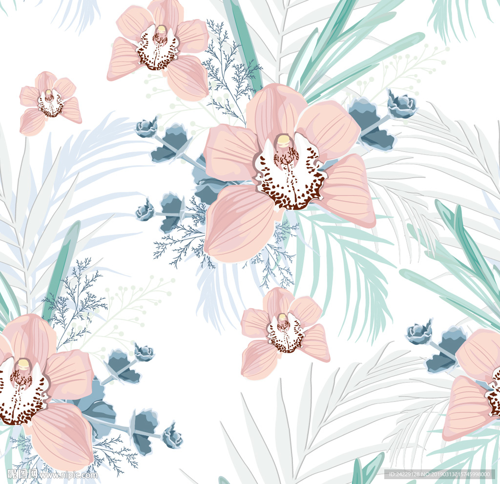 鲜花无缝印花图案