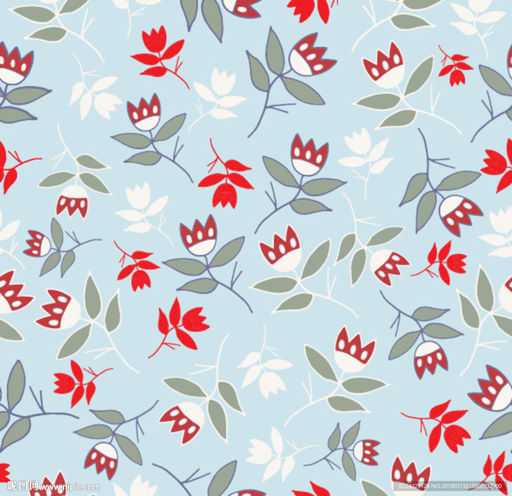 鲜花无缝印花图案