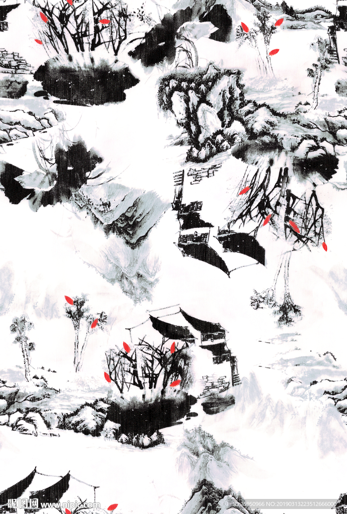 底纹水墨画