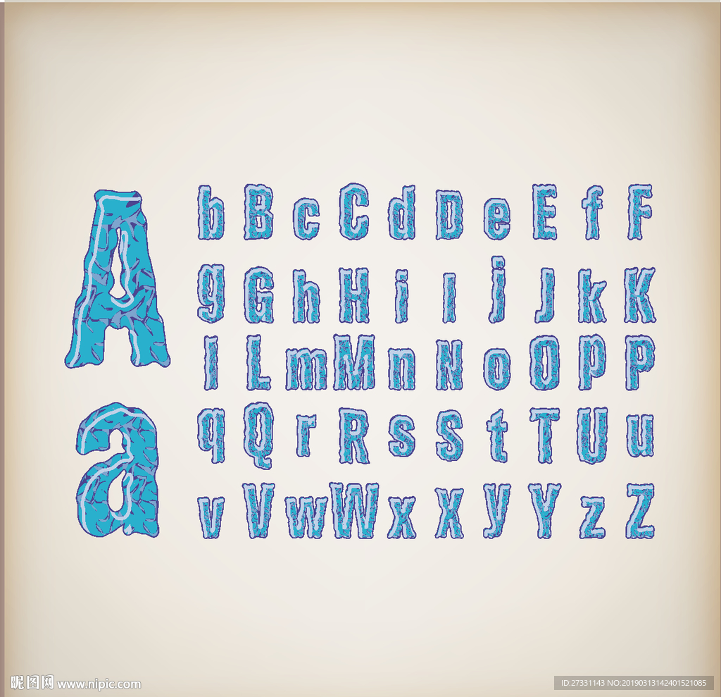 字母花纹 字母艺术 剪纸图案