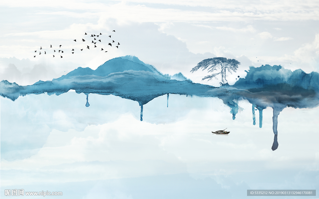 水墨意境山水抽象