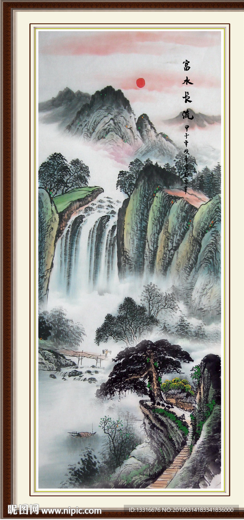 竖幅山水画
