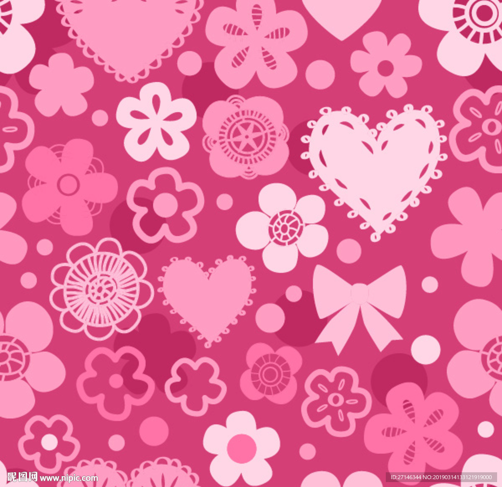 粉色小花无缝印花图案