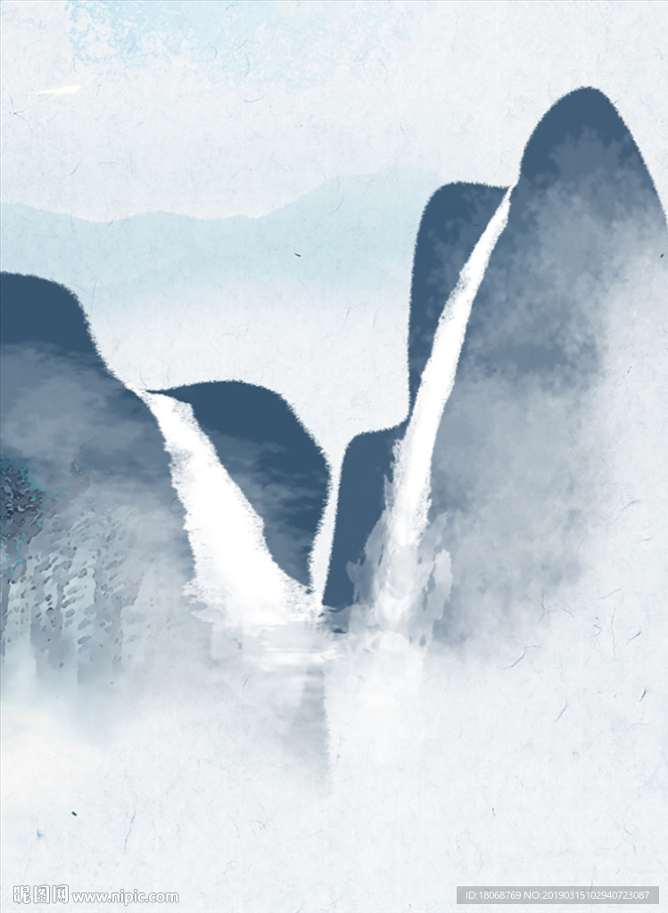 新中式抽象桂林山水风景装饰画