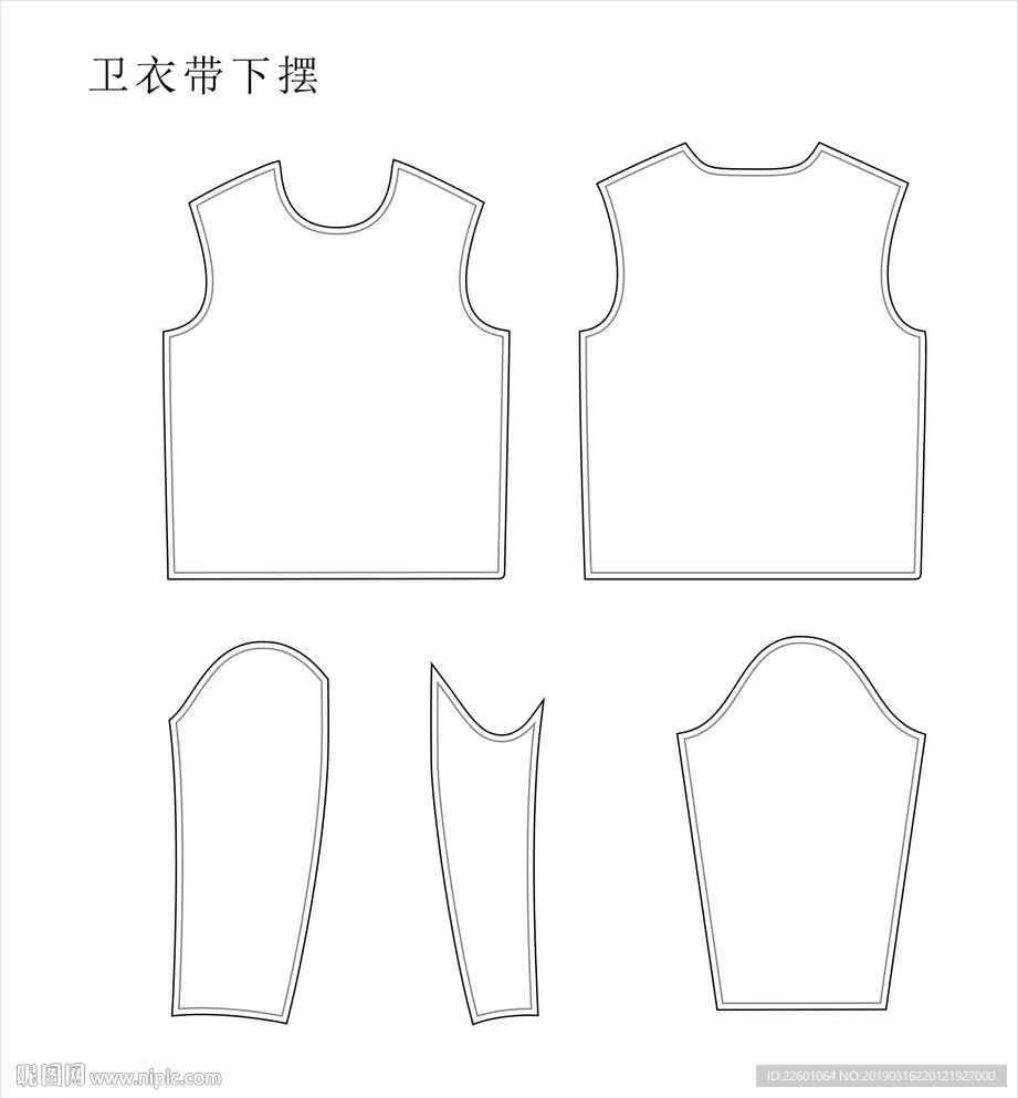 一比一卫衣纸样CDR矢量图素