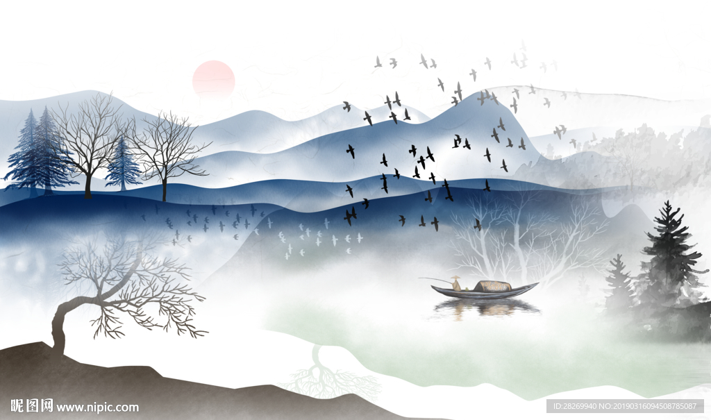 玄关山水画