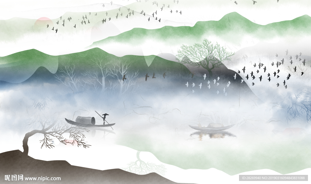 玄关山水画