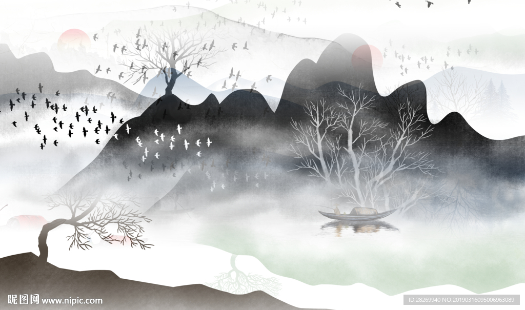 玄关山水画