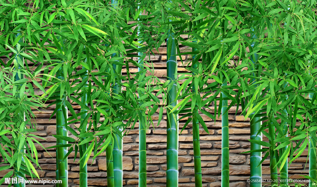 中式竹林背景墙