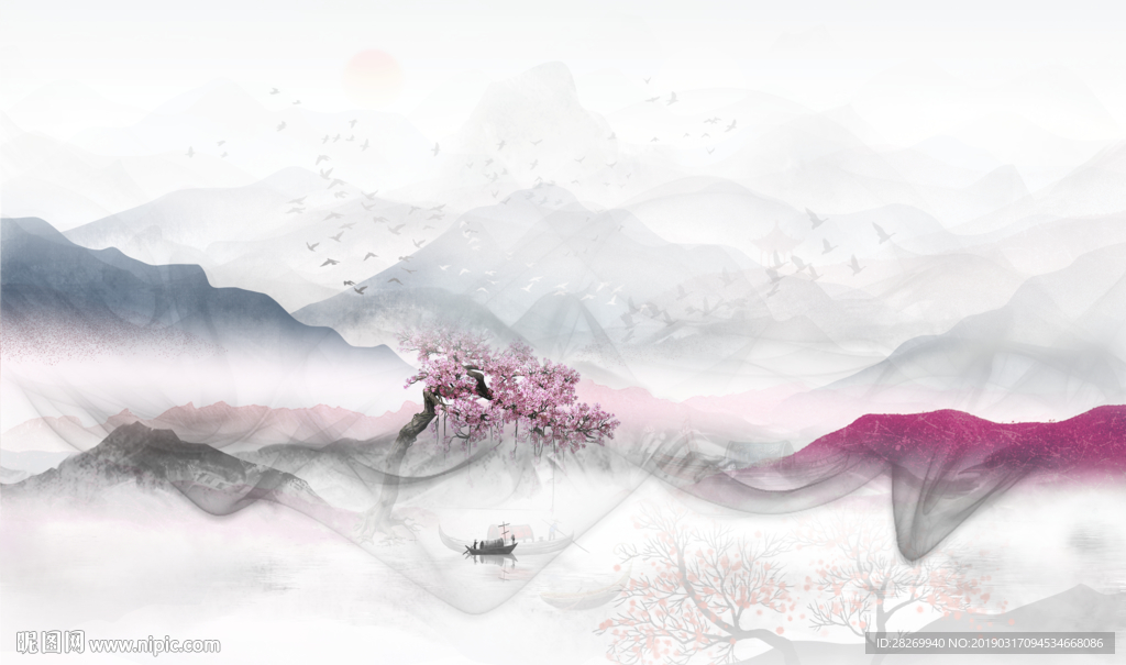 山水壁画