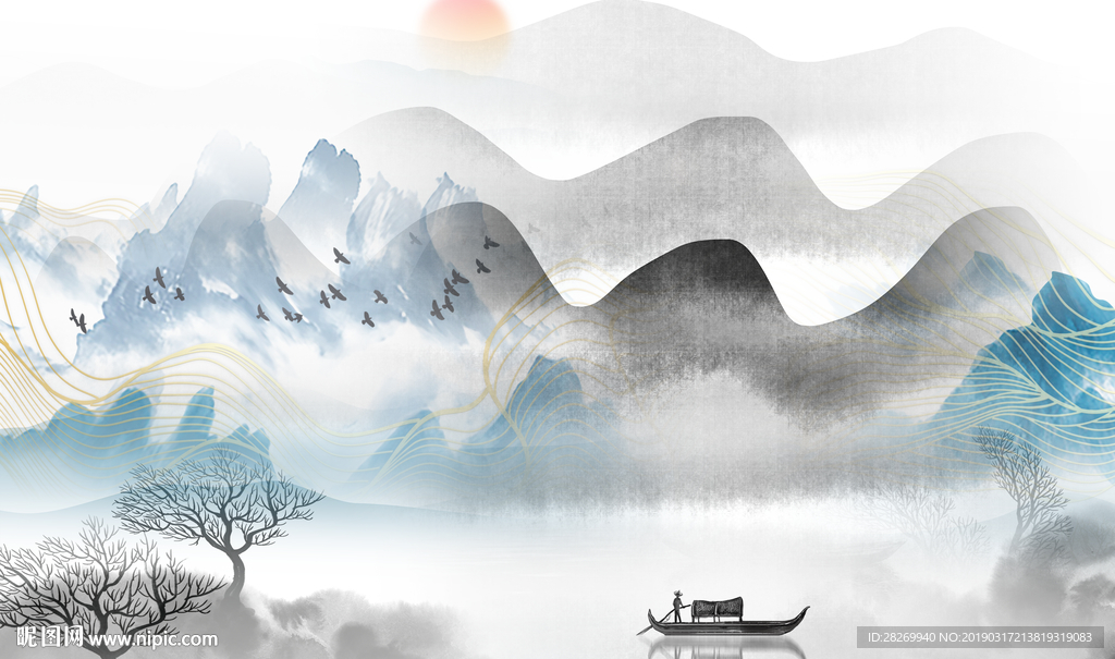 新中式背景墙