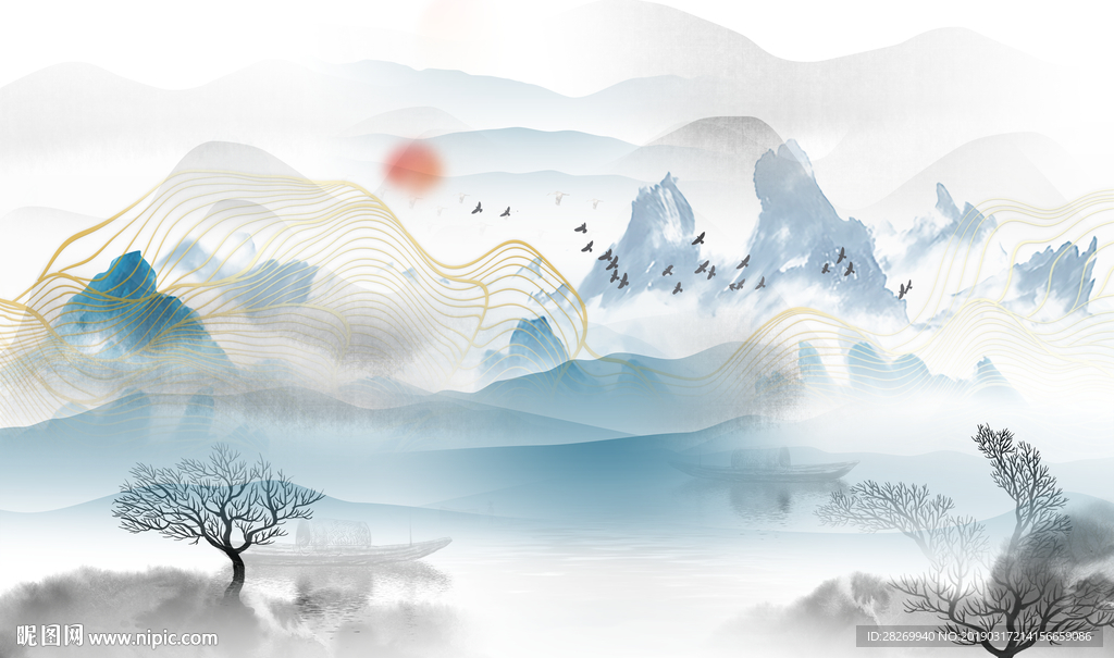 新中式背景墙