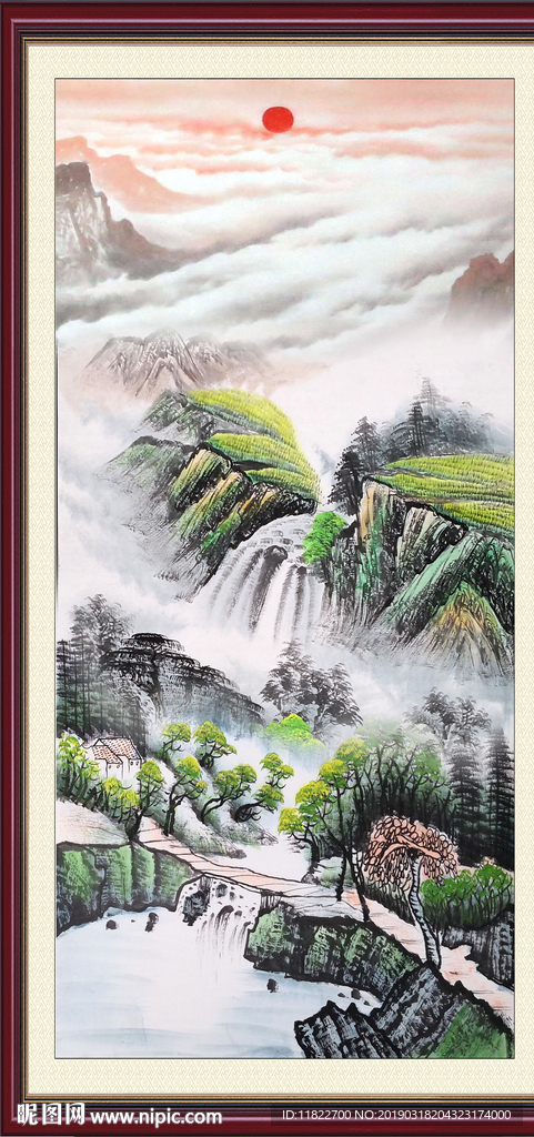 竖幅山水画