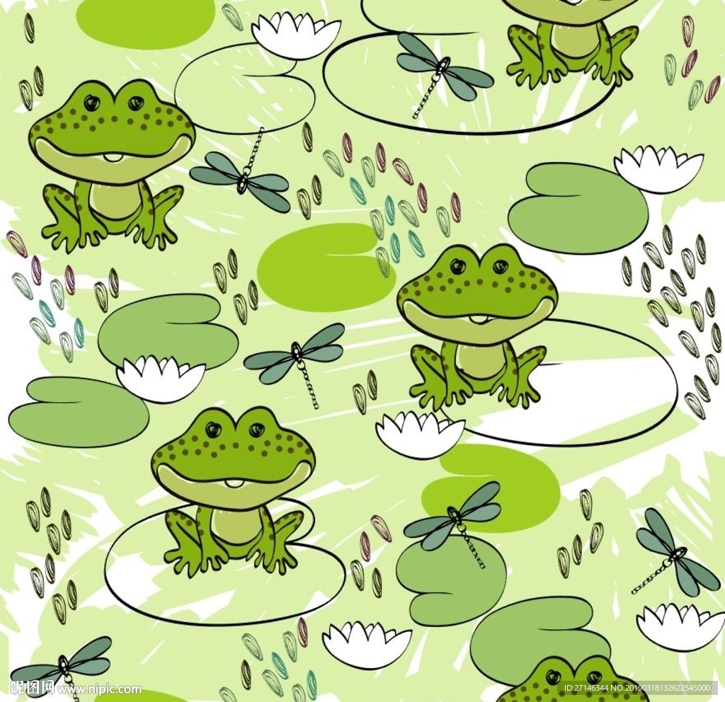青蛙卡通印花图案