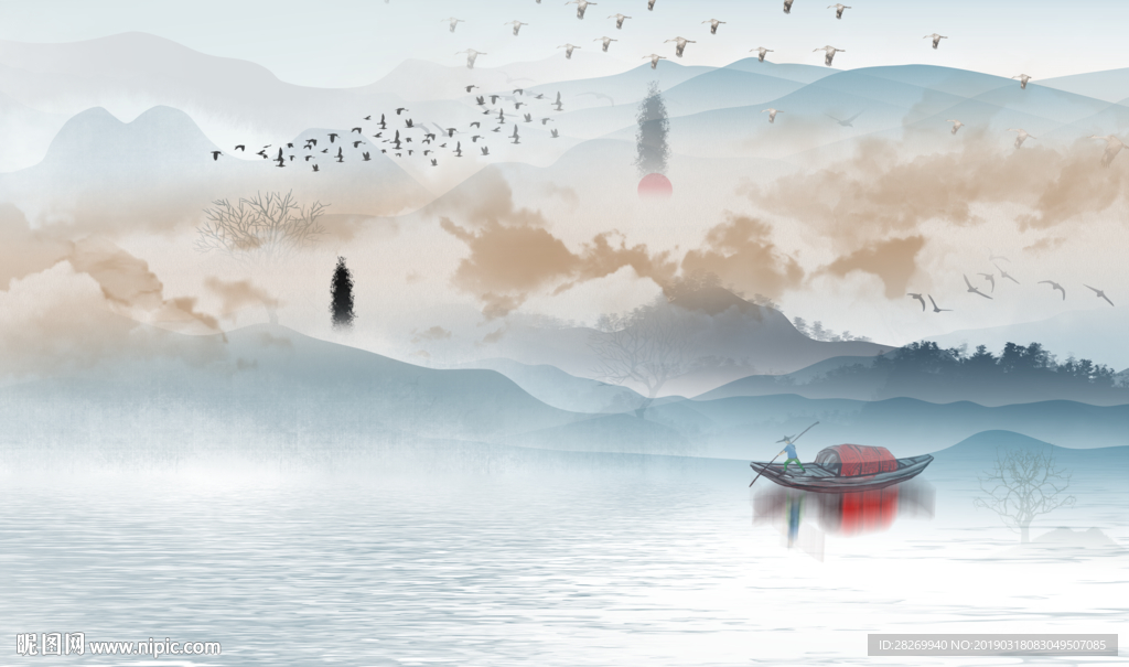 中式无框画