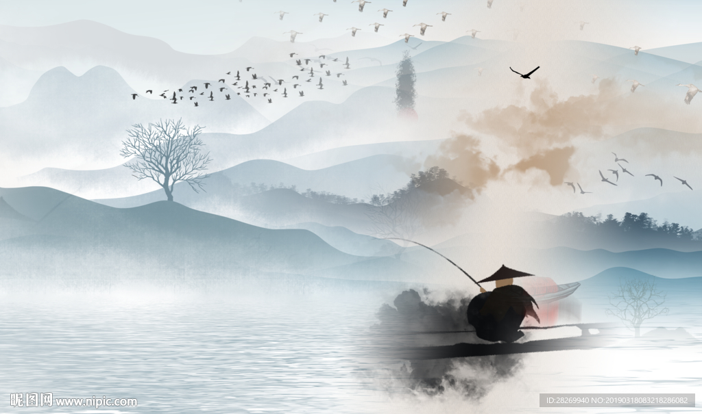 中式无框画