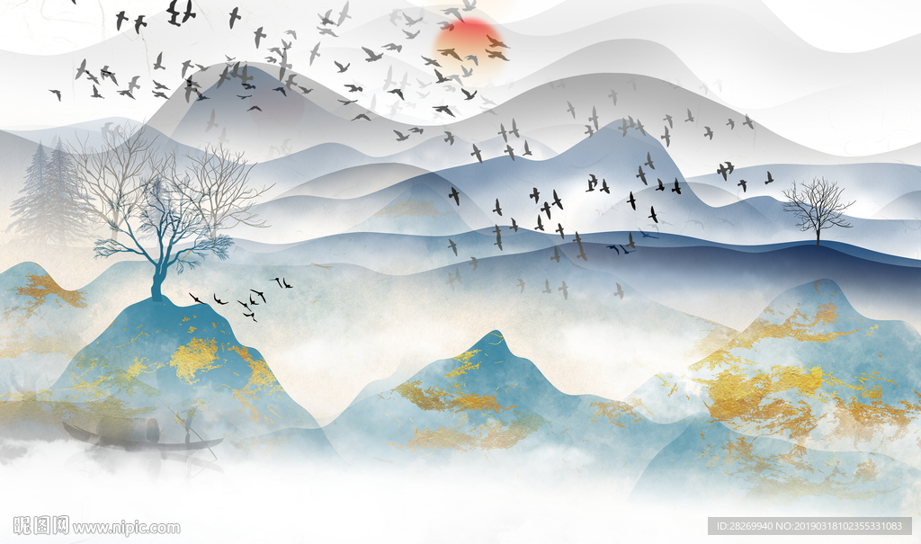 山水壁画