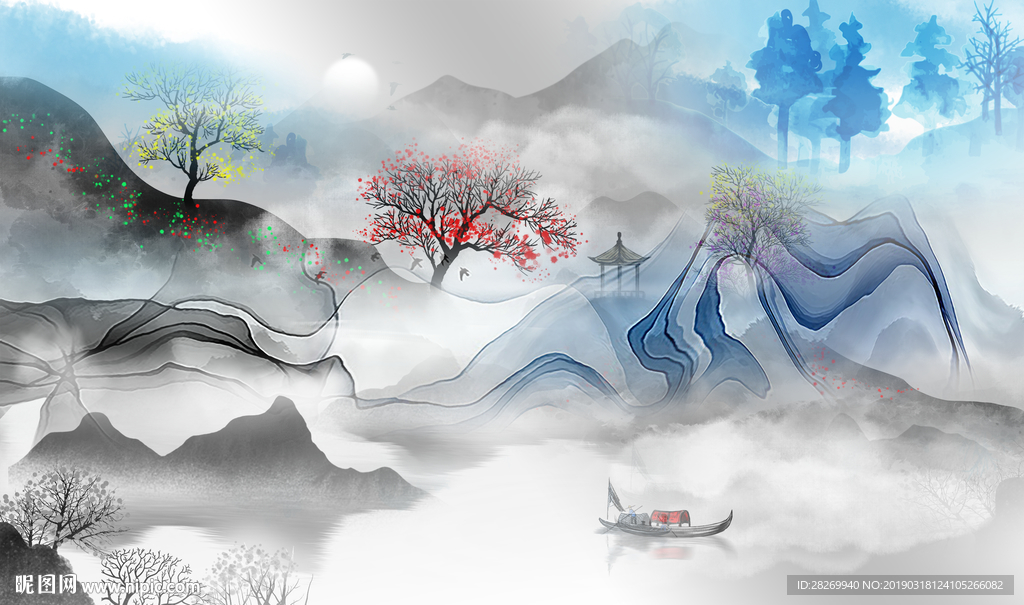 抽象山水画