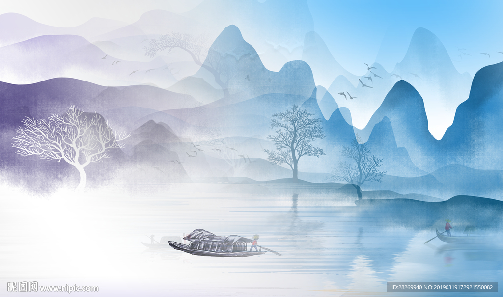 山水壁画