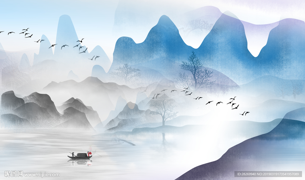 山水壁画