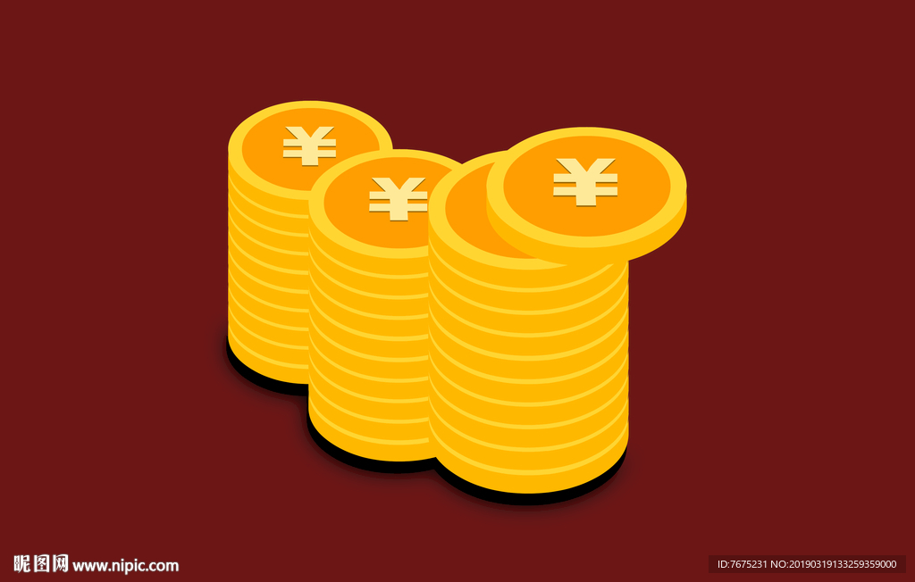高清透明分层素材人民币金币图片