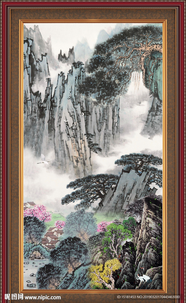 竖幅山水