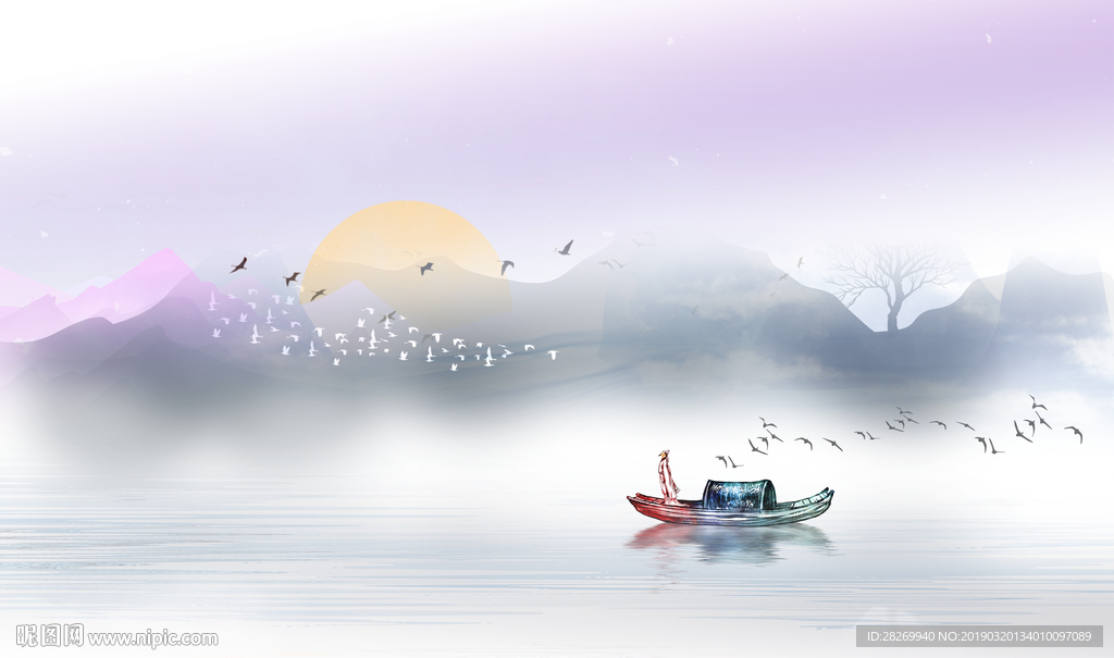黑白山水