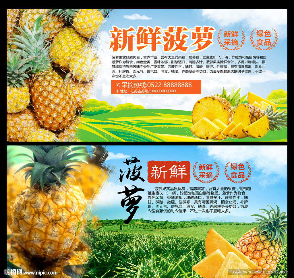 菠萝展板