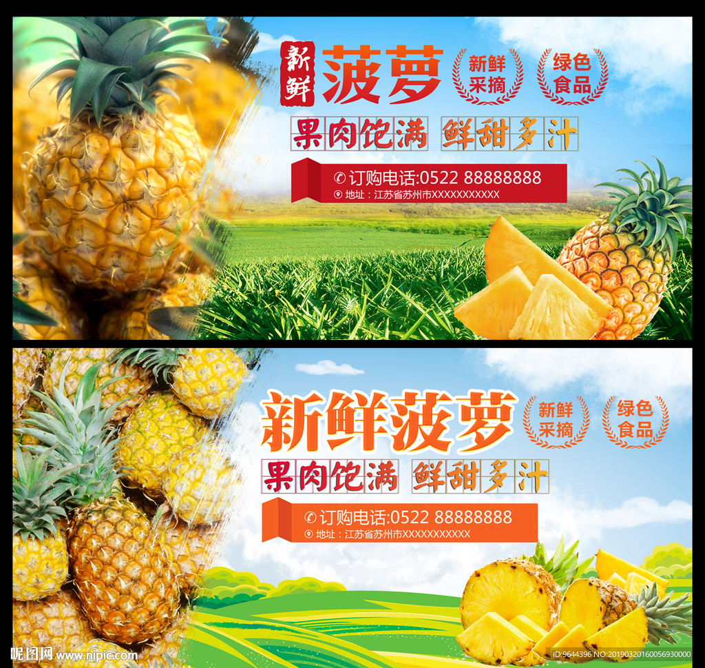 菠萝展板