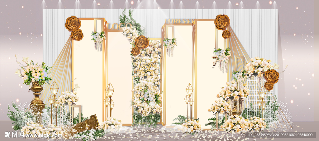 香槟色婚礼合影区