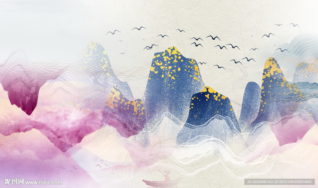 抽象山水设计图__psd分层素材_psd分层素材_设计图库_昵图网nipic.com