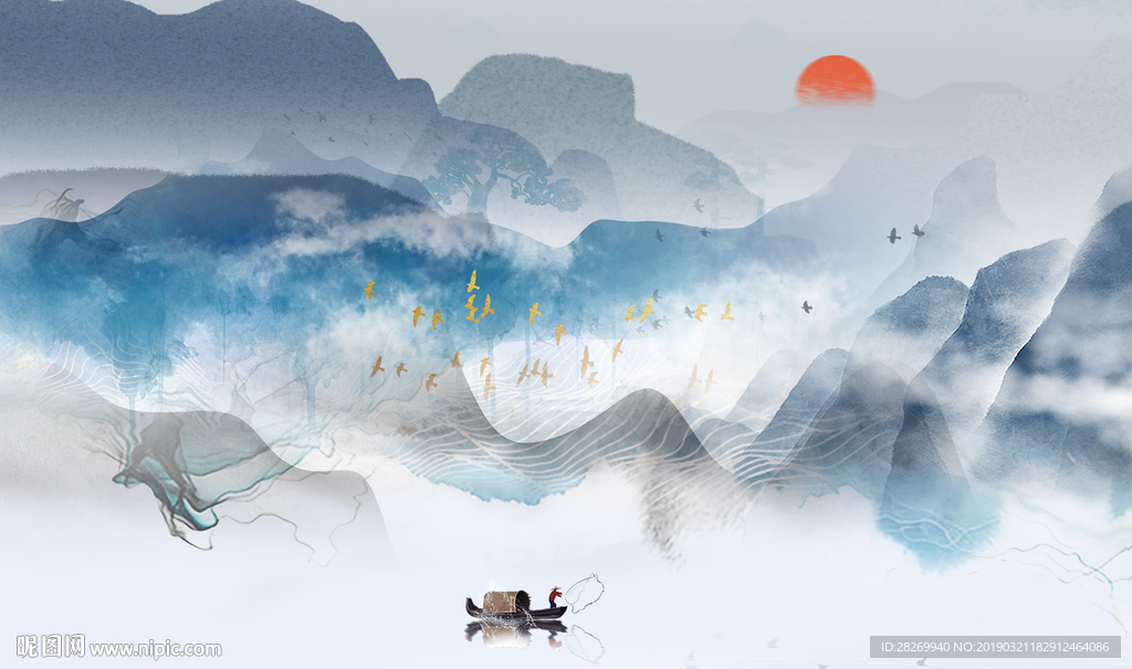 山水壁画