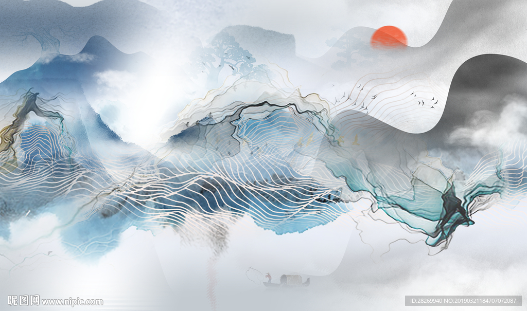 山水壁画