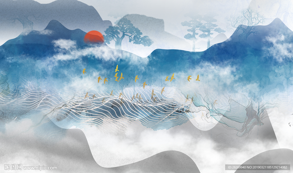 山水壁画