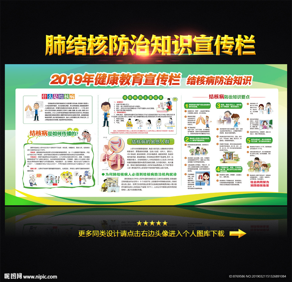 2019肺结核健康教育宣传栏