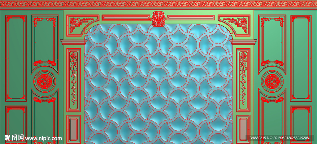 精雕灰度图 洋花 柱头 背景