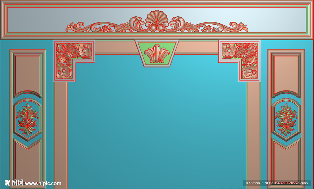 精雕灰度图 洋花 柱头 背景