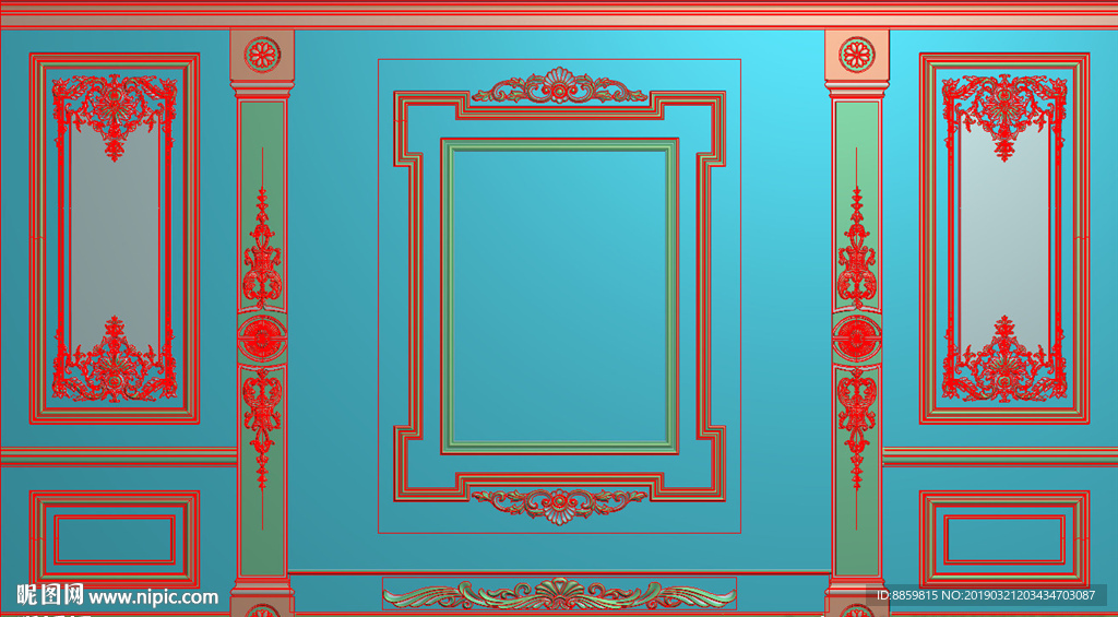 精雕灰度图 洋花 柱头 背景