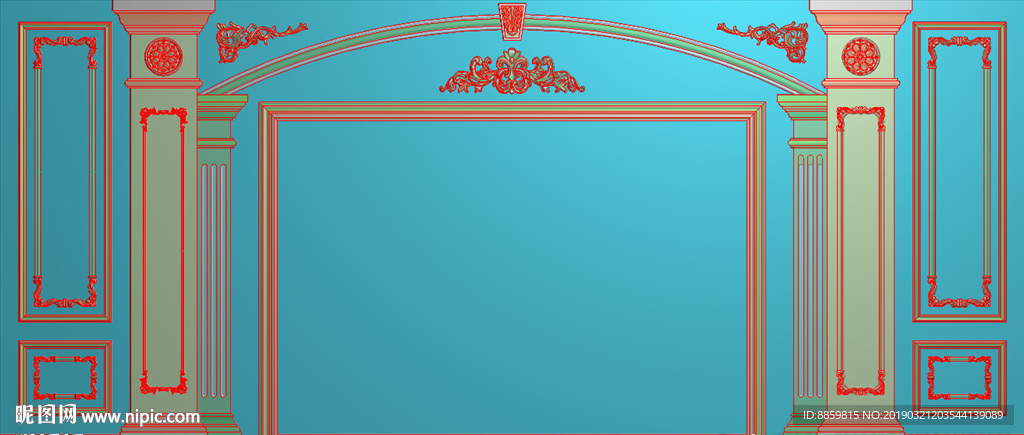 精雕灰度图 洋花 柱头 背景