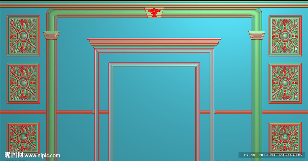 精雕灰度图 洋花 柱头 背景