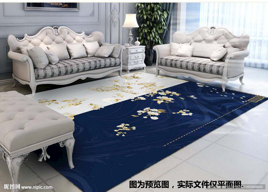 中国风中式花鸟地毯