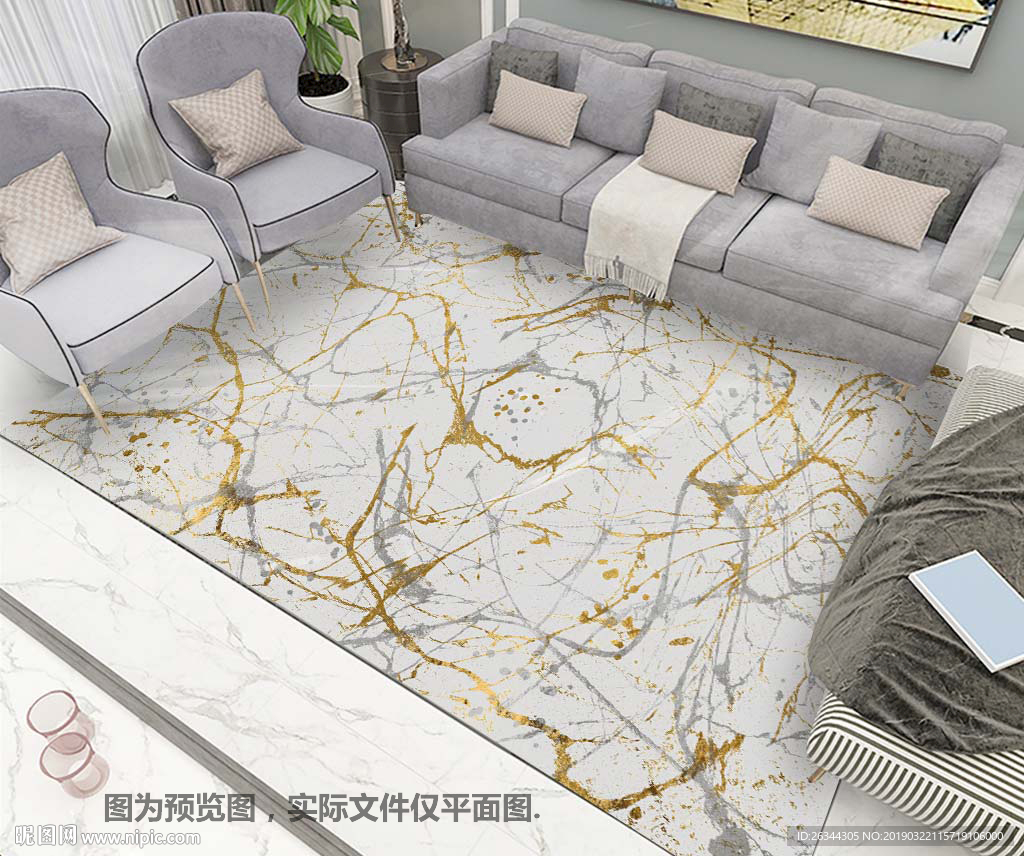 新中式轻奢地毯设计