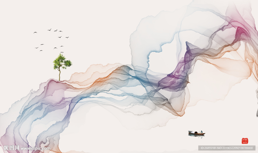 抽象水墨山水设计图__绘画书法_文化艺术_设计图库_昵图网nipic.com