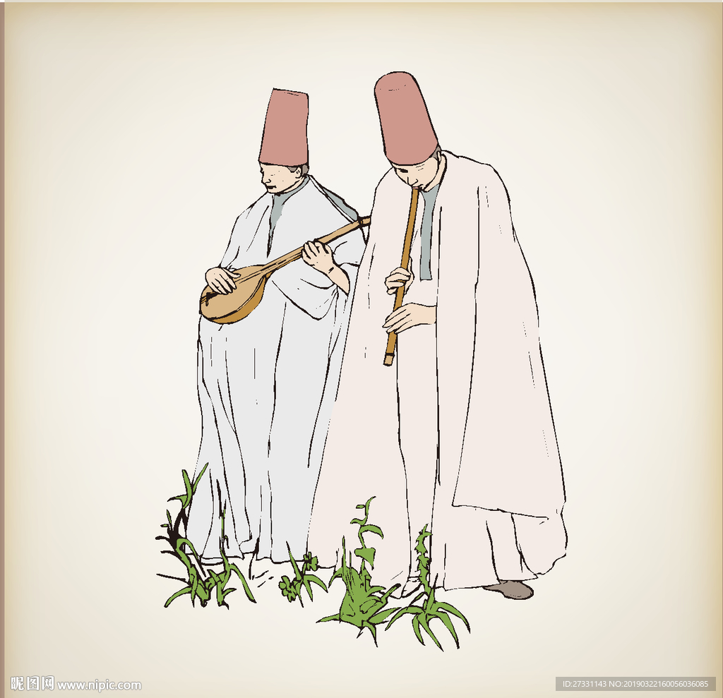 音乐 舞蹈 插画 乐器 壁画