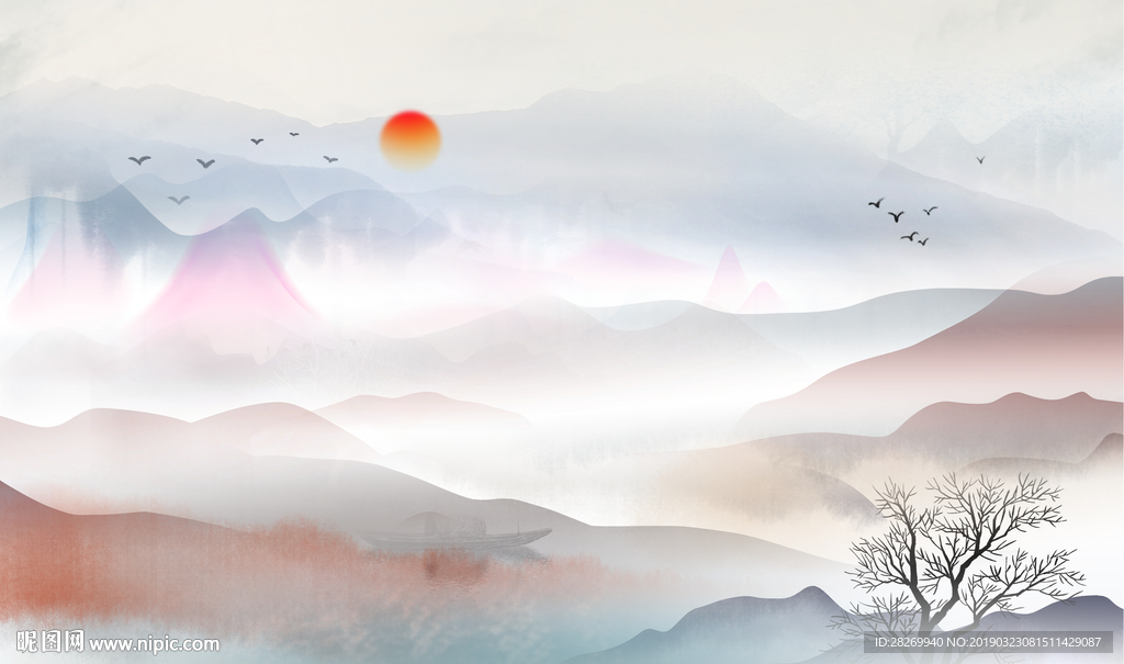 山水壁画