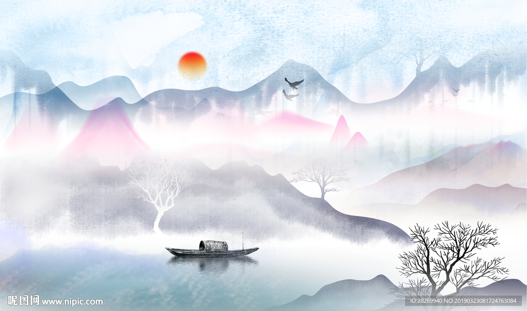 山水壁画
